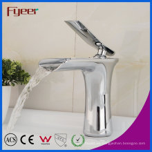 Fyeer Chrome Single Handle Waterfall Baño Original Lavabo Fregadero Grifo Mezclador de agua Grifo